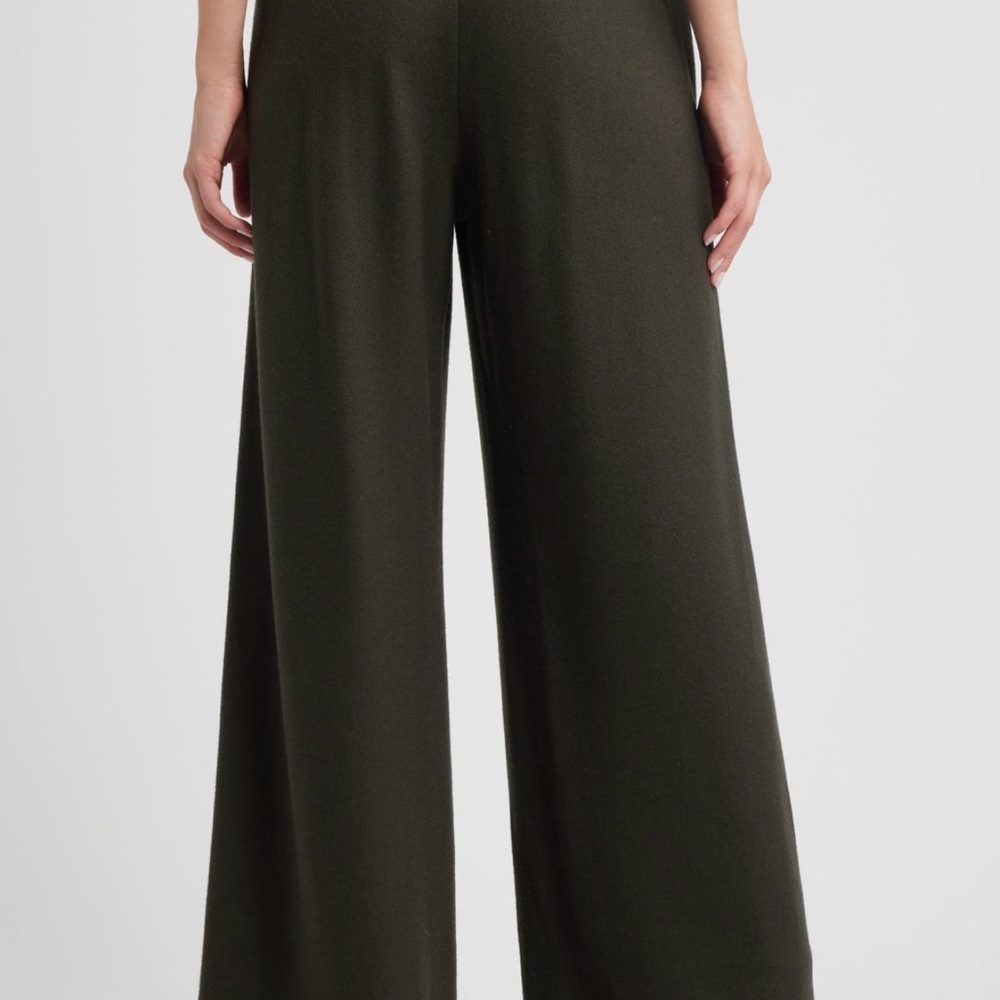 NWT Rag & Bone Melanie Japanese Wool Wide-Leg Olive Green Pants SZ M - Picture 2 of 7